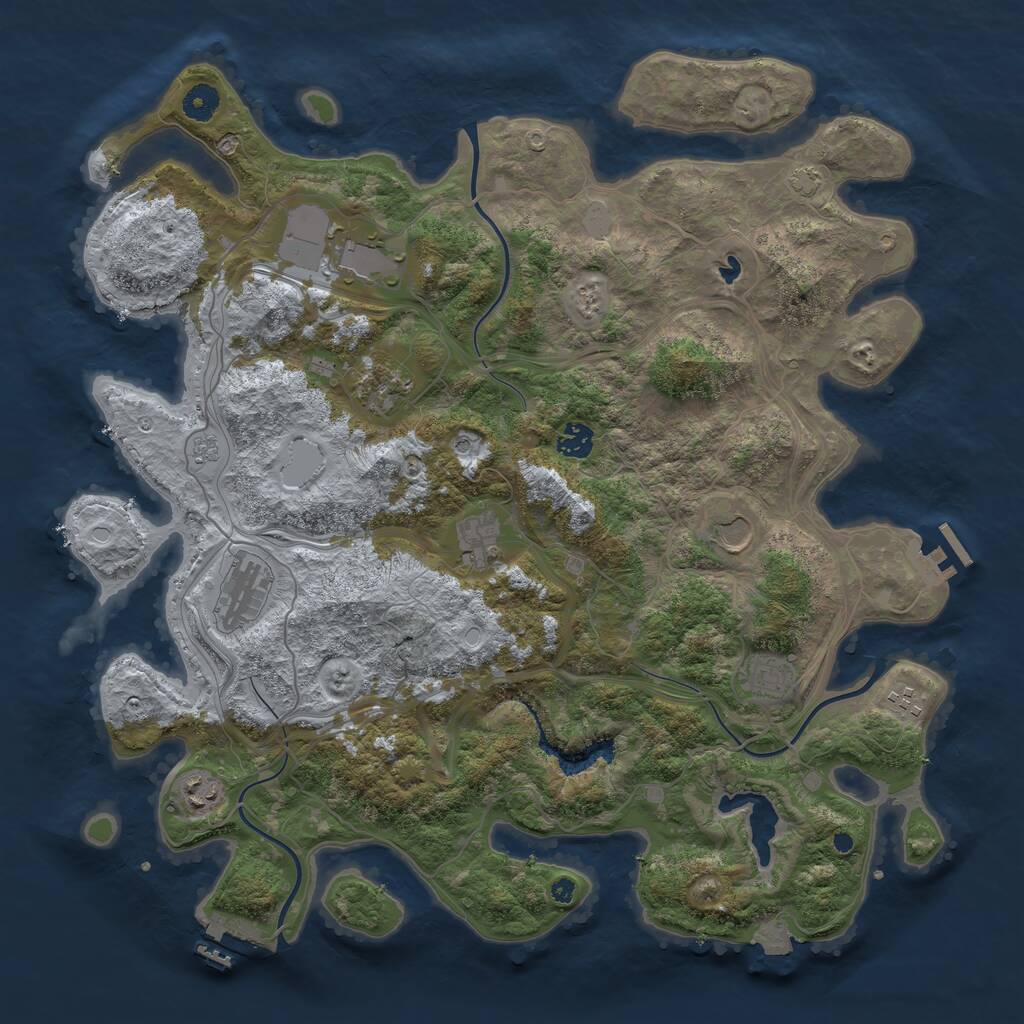 Rust Map: Procedural Map, Size: 4250, Seed: 516281201, 15 Monuments