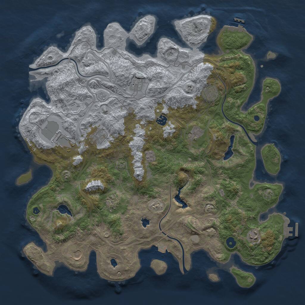 Rust Map: Procedural Map, Size: 4500, Seed: 7853201, 16 Monuments