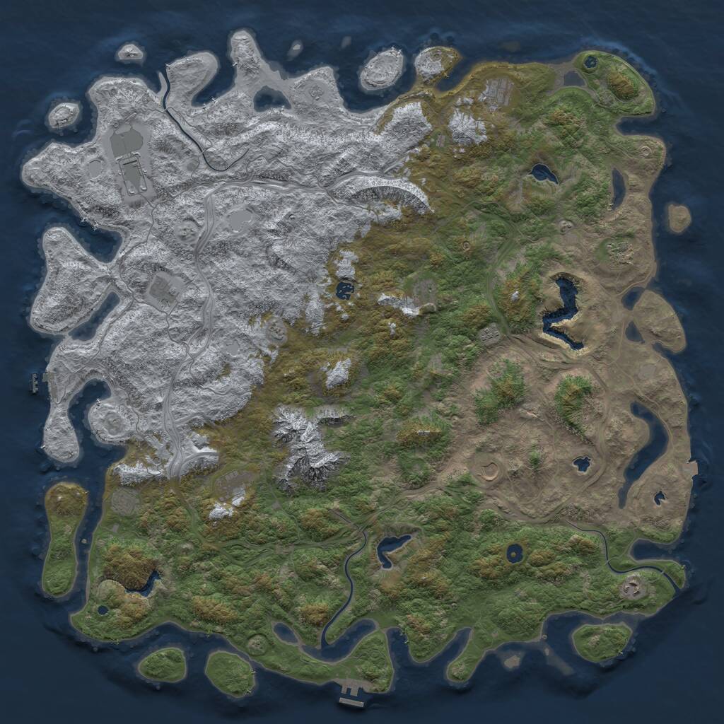 Rust Map: Procedural Map, Size: 6000, Seed: 202415, 17 Monuments