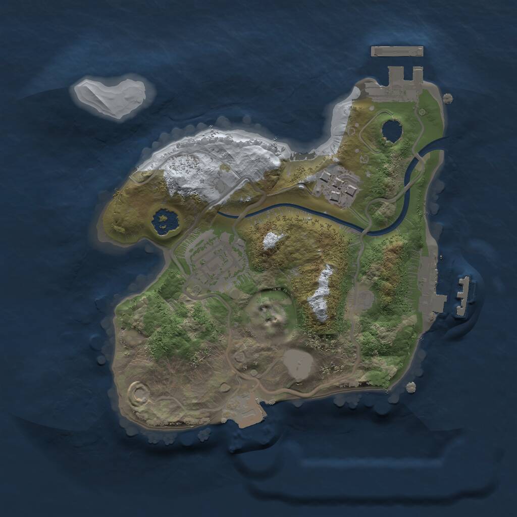 Rust Map: Procedural Map, Size: 2000, Seed: 1671504297, 5 Monuments