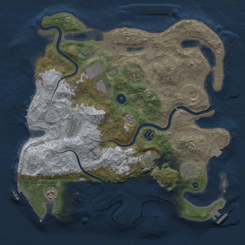 Rust Map: Procedural Map, Size: 3750, Seed: 1751323427, 15 Monuments