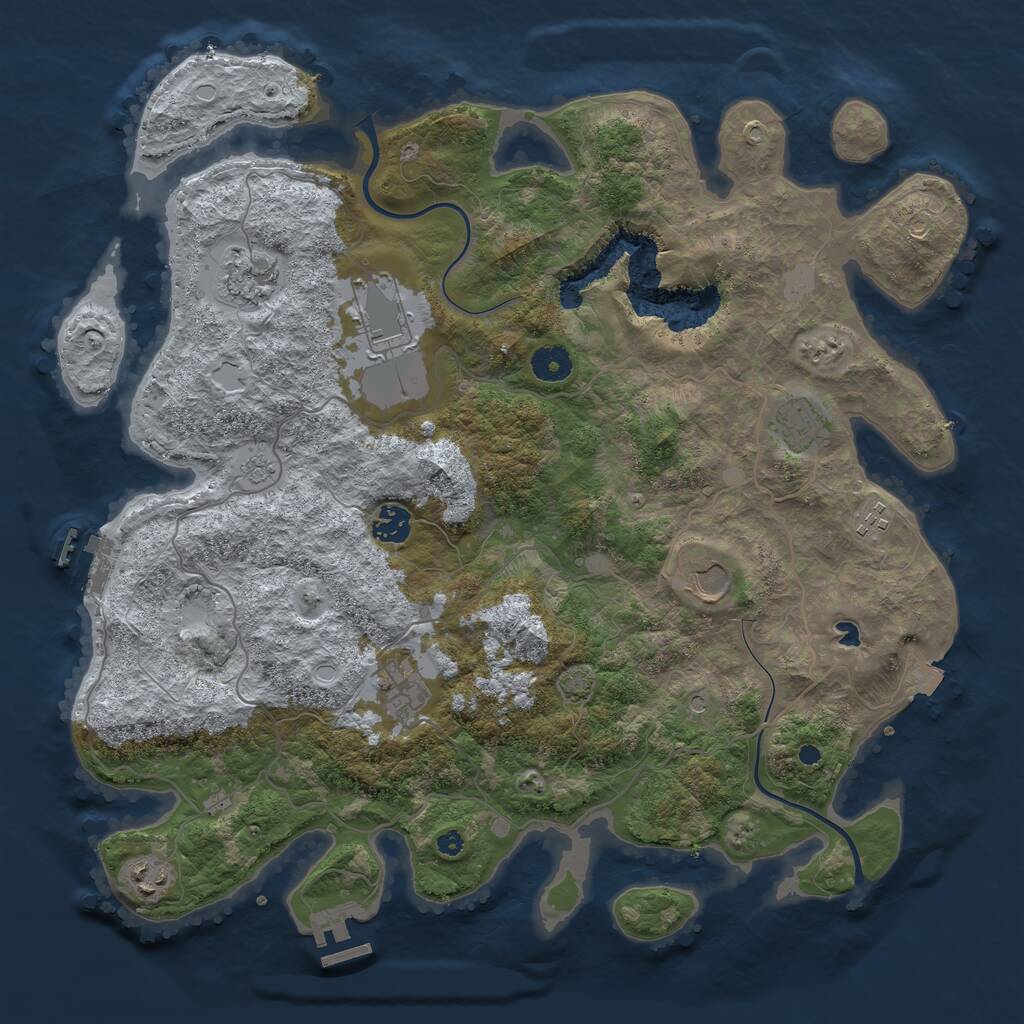 Rust Map: Procedural Map, Size: 4000, Seed: 1301214874, 14 Monuments