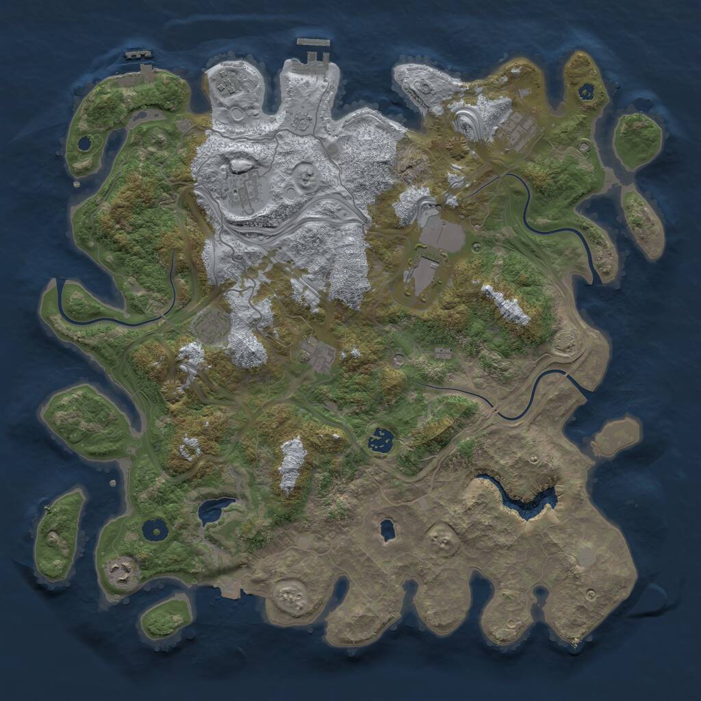 Rust Map: Procedural Map, Size: 4250, Seed: 1251290586, 14 Monuments