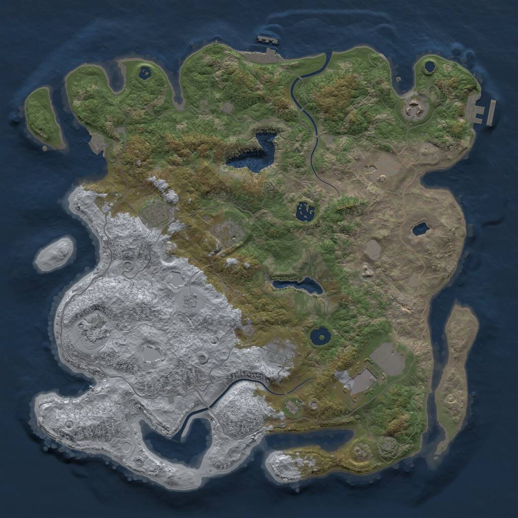 Rust Map: Procedural Map, Size: 4000, Seed: 1460759775, 14 Monuments