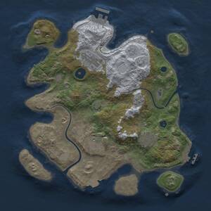 Thumbnail Rust Map: Procedural Map, Size: 3000, Seed: 2032949596, 9 Monuments