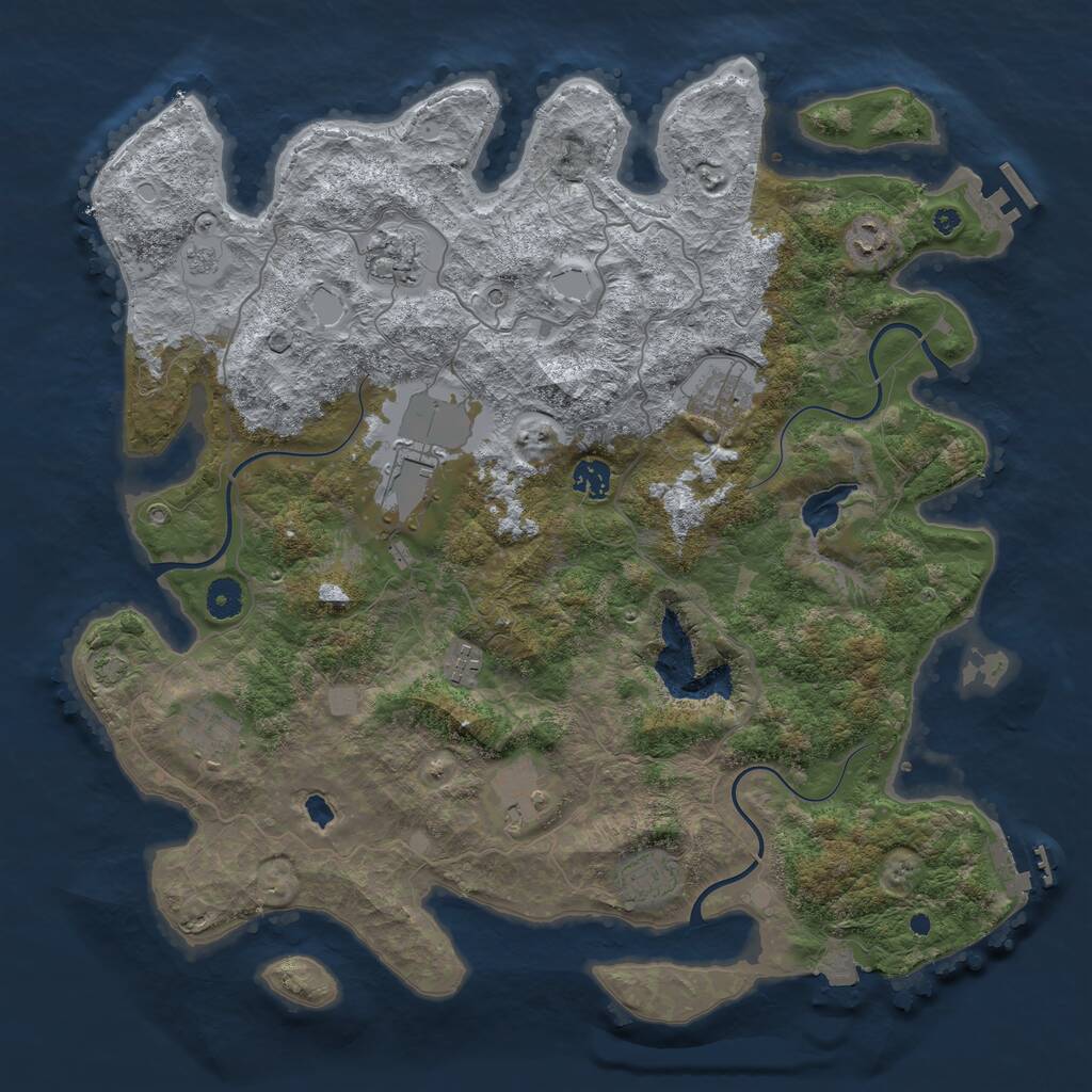 Rust Map: Procedural Map, Size: 4200, Seed: 50002, 15 Monuments