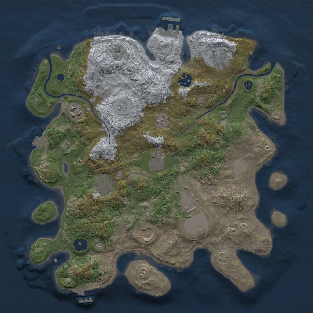 Rust Map: Procedural Map, Size: 3500, Seed: 1636554380, 14 Monuments