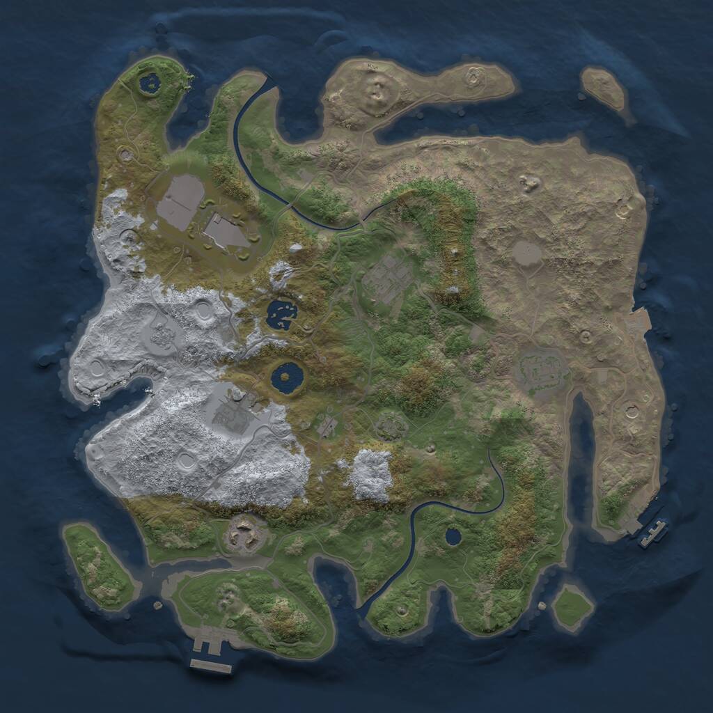 Rust Map: Procedural Map, Size: 3500, Seed: 812471084, 12 Monuments
