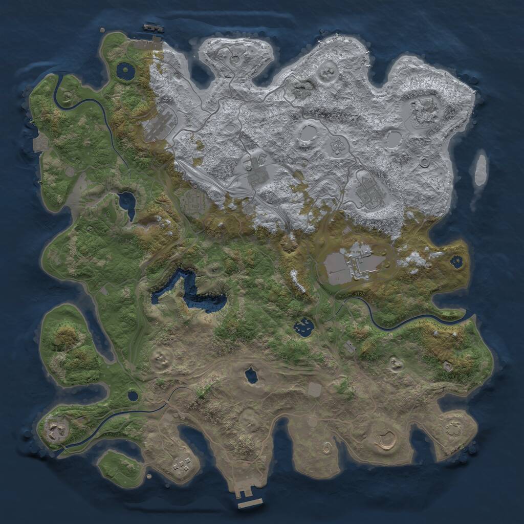 Rust Map: Procedural Map, Size: 4250, Seed: 1086, 16 Monuments