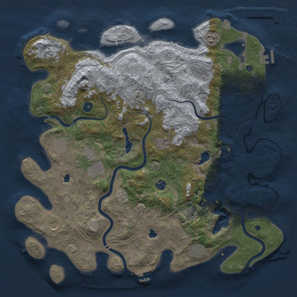 Rust Map: Procedural Map, Size: 4500, Seed: 1716428654, 17 Monuments