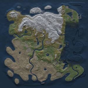 Thumbnail Rust Map: Procedural Map, Size: 4500, Seed: 1716428654, 17 Monuments