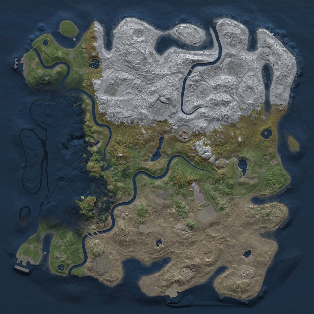 Rust Map: Procedural Map, Size: 4500, Seed: 1513582180, 17 Monuments