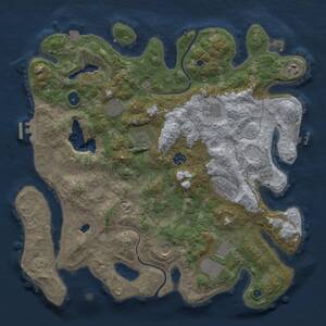 Thumbnail Rust Map: Procedural Map, Size: 4000, Seed: 9999989, 15 Monuments