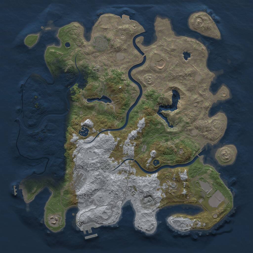 Rust Map: Procedural Map, Size: 4000, Seed: 420247, 14 Monuments