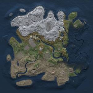 Thumbnail Rust Map: Procedural Map, Size: 3500, Seed: 1204, 15 Monuments