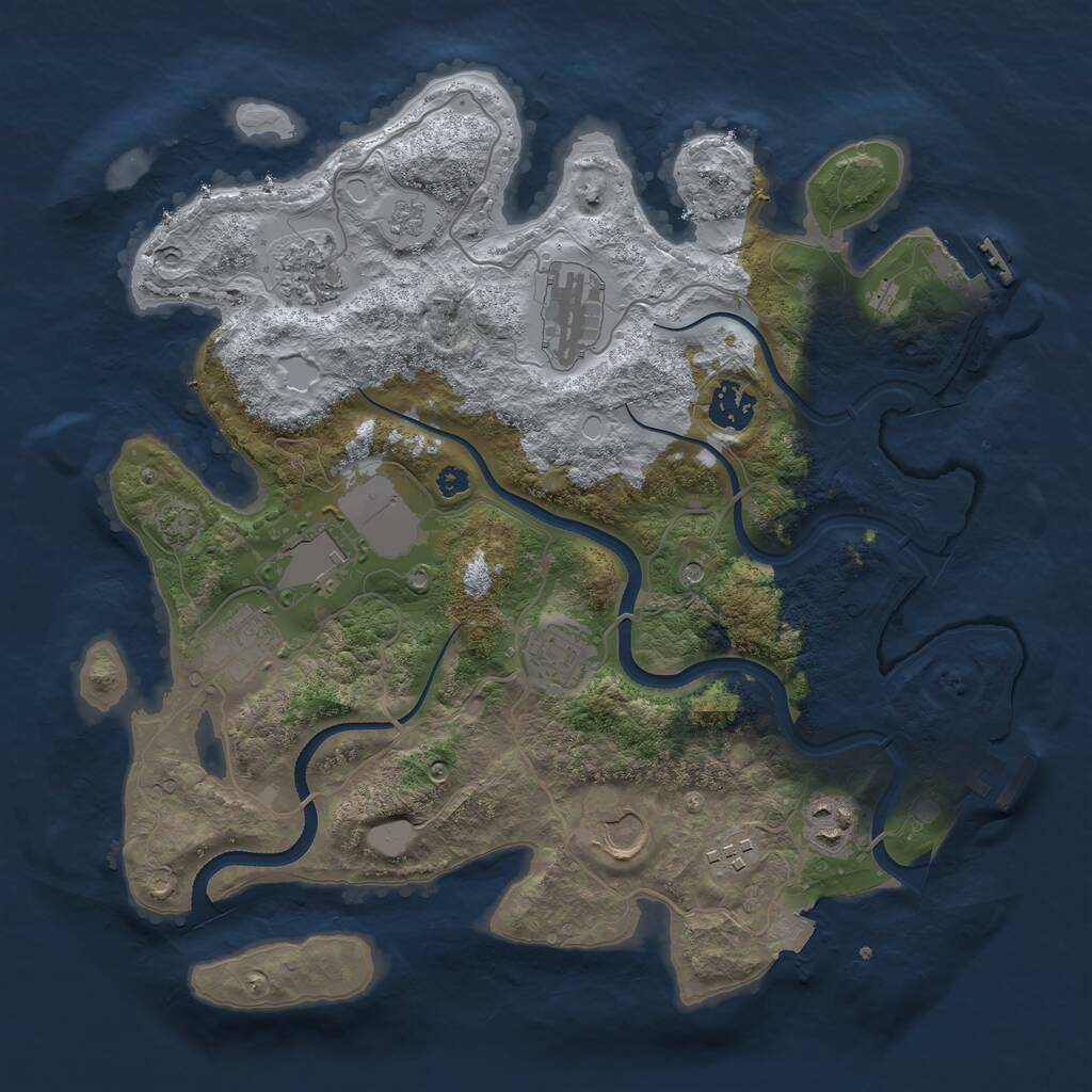 Rust Map: Procedural Map, Size: 3500, Seed: 1204, 15 Monuments