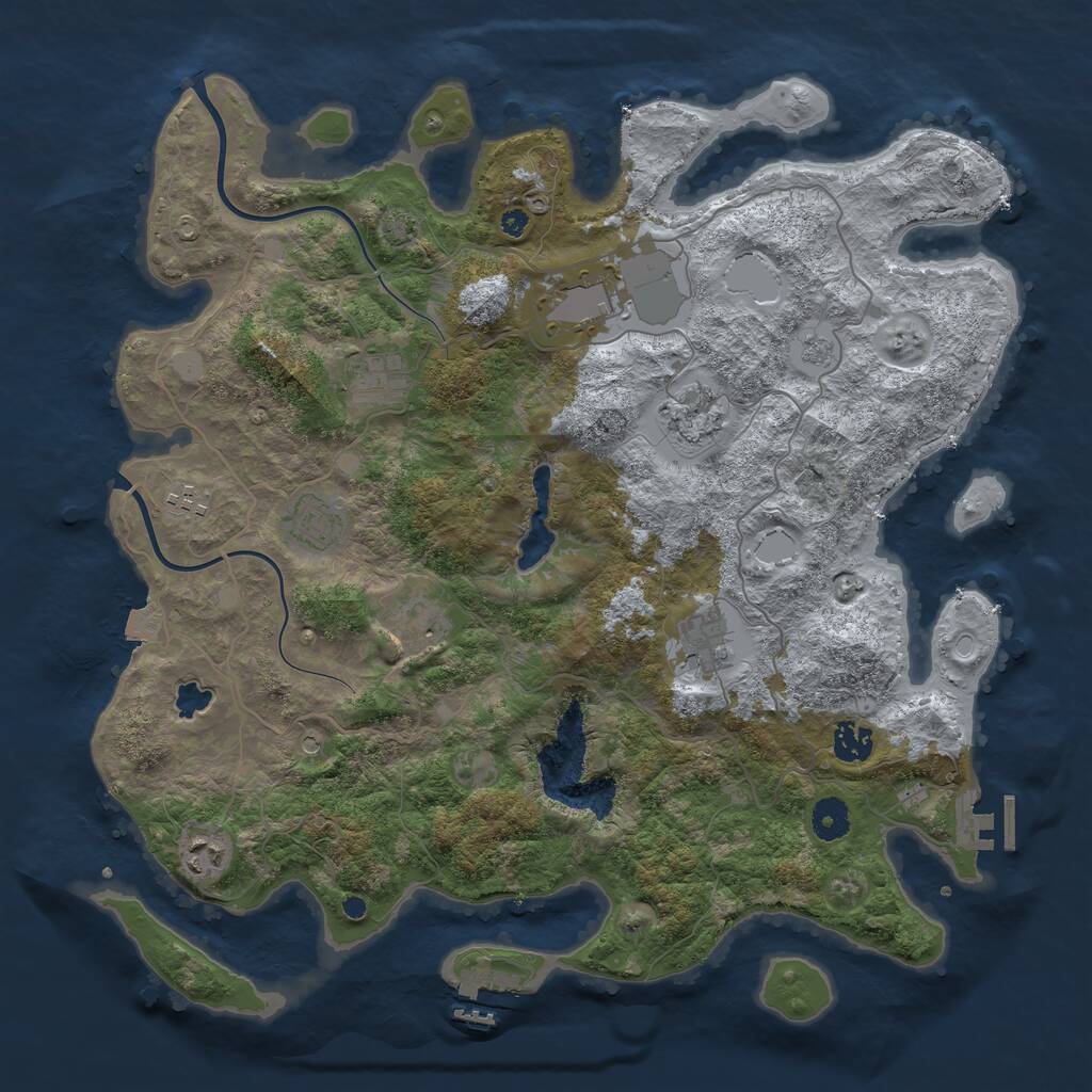 Rust Map: Procedural Map, Size: 4000, Seed: 4565267, 15 Monuments