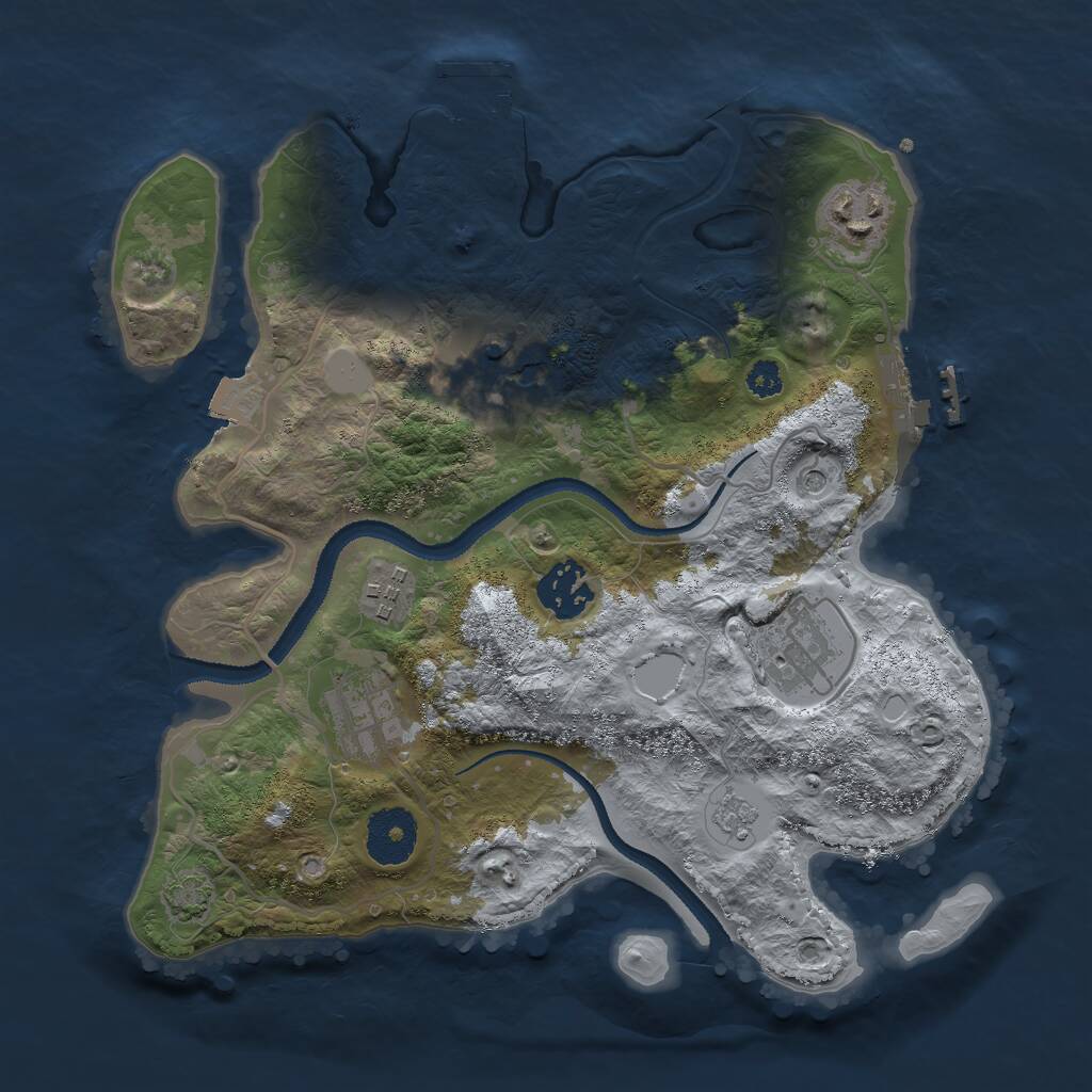 Rust Map: Procedural Map, Size: 3000, Seed: 259565, 12 Monuments