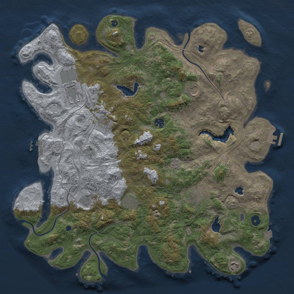 Rust Map: Procedural Map, Size: 4500, Seed: 394133156, 15 Monuments