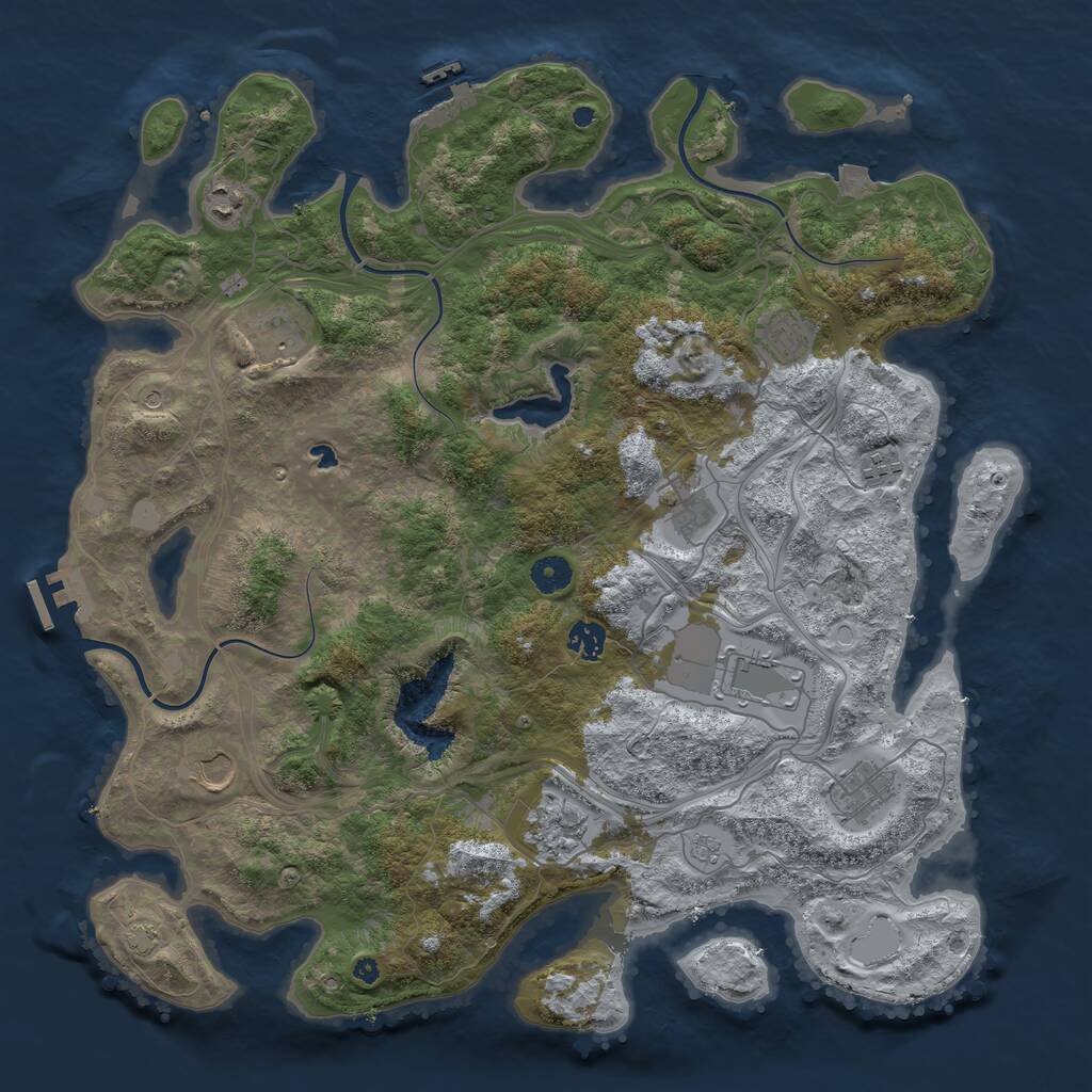Rust Map: Procedural Map, Size: 4250, Seed: 451574185, 16 Monuments