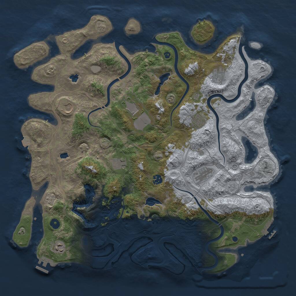 Rust Map: Procedural Map, Size: 4500, Seed: 1095137784, 15 Monuments