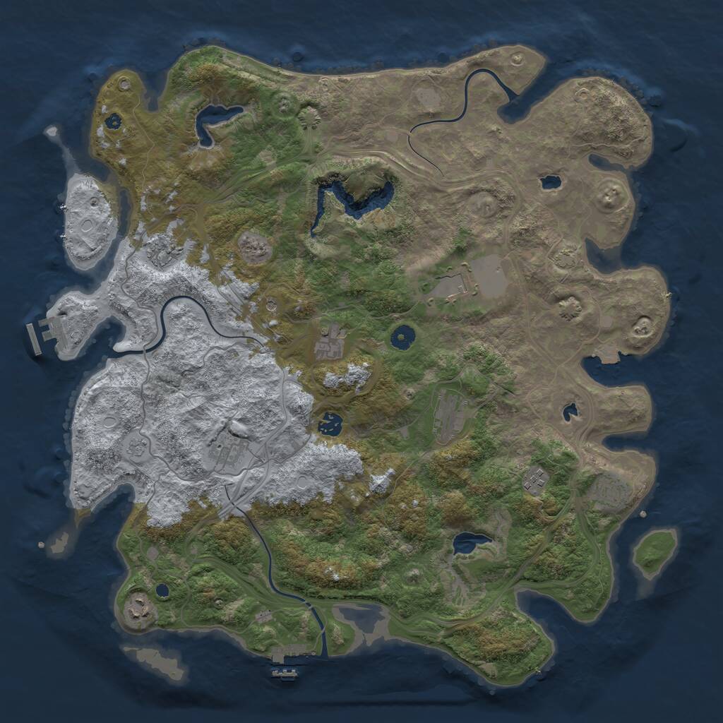 Rust Map: Procedural Map, Size: 4500, Seed: 912143284, 15 Monuments