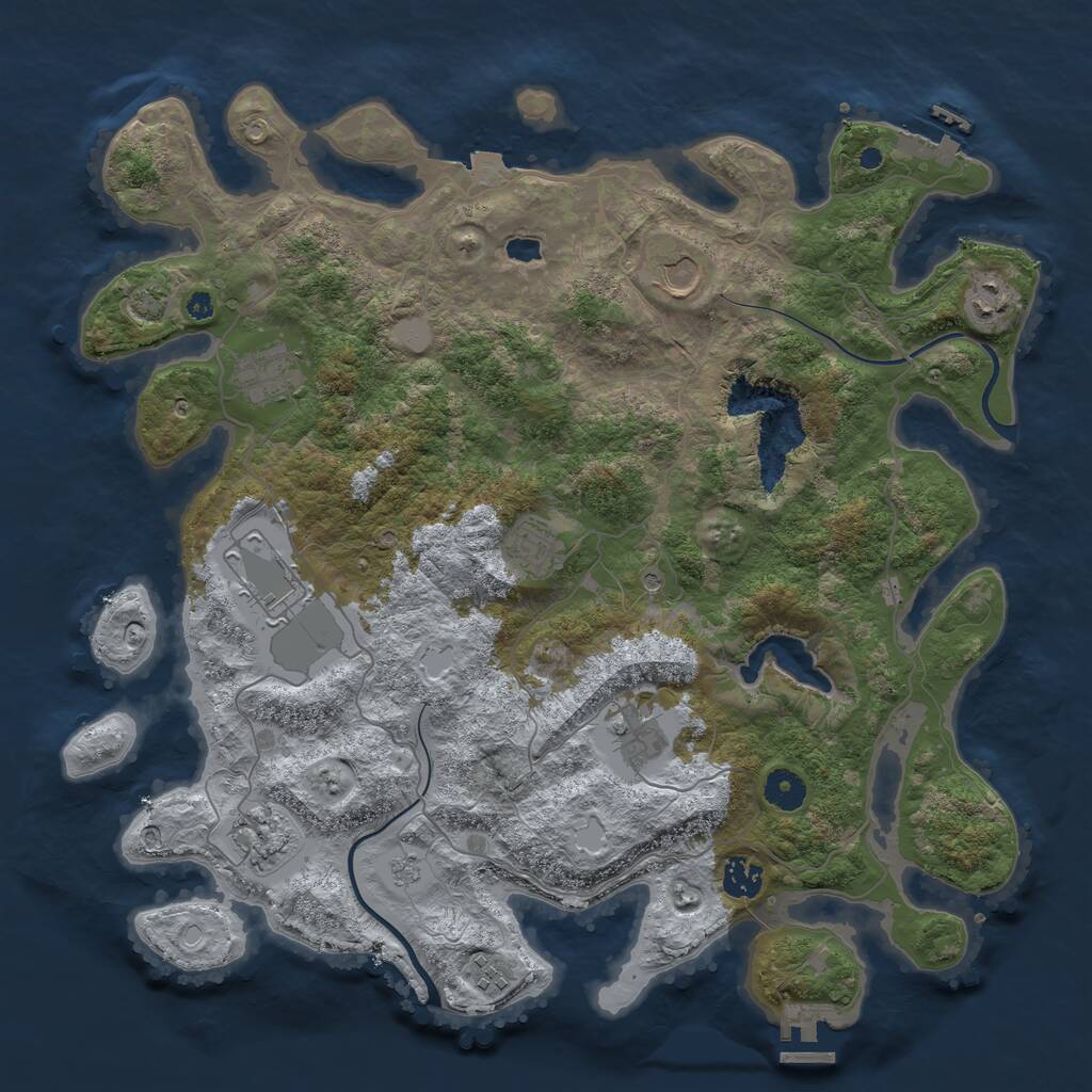 Rust Map: Procedural Map, Size: 4000, Seed: 38609402, 15 Monuments