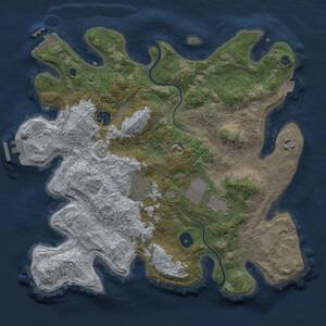 Thumbnail Rust Map: Procedural Map, Size: 3500, Seed: 914828820, 11 Monuments