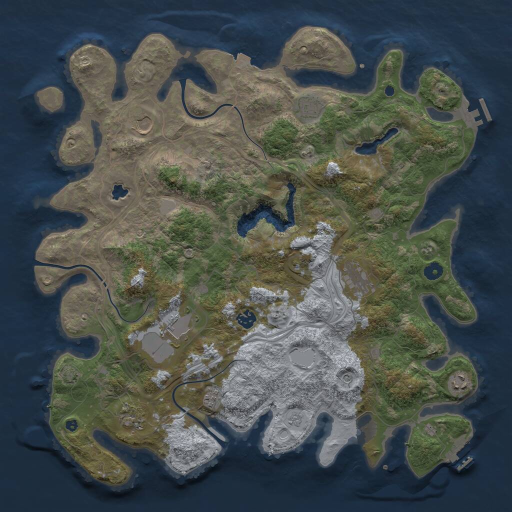 Rust Map: Procedural Map, Size: 4250, Seed: 2377007, 14 Monuments
