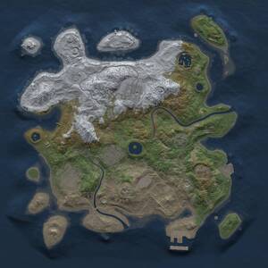 Thumbnail Rust Map: Procedural Map, Size: 3000, Seed: 24432, 9 Monuments