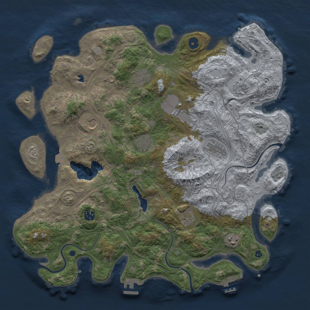 Rust Map: Procedural Map, Size: 4250, Seed: 83208484, 16 Monuments