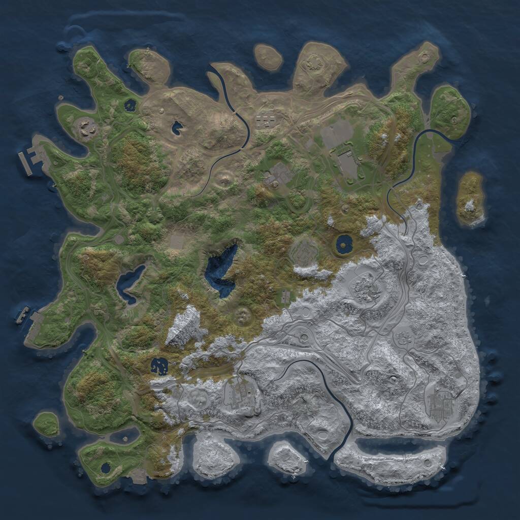 Rust Map: Procedural Map, Size: 4250, Seed: 14552, 15 Monuments