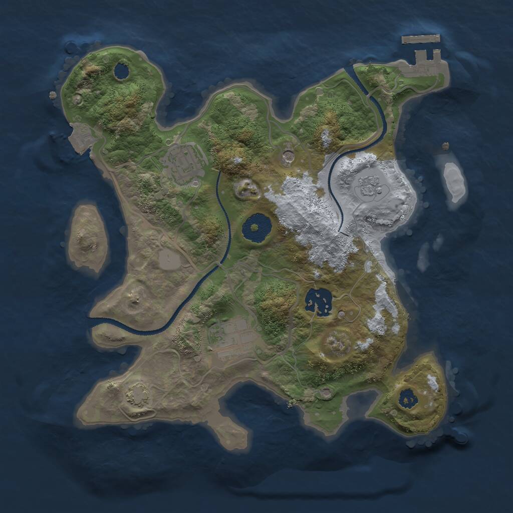 Rust Map: Procedural Map, Size: 2700, Seed: 1327325393, 8 Monuments