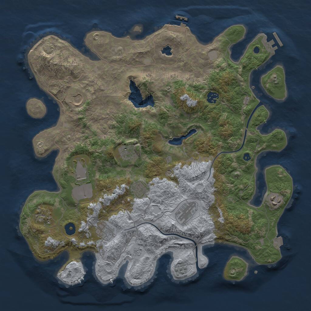 Rust Map: Procedural Map, Size: 4000, Seed: 1763655445, 16 Monuments