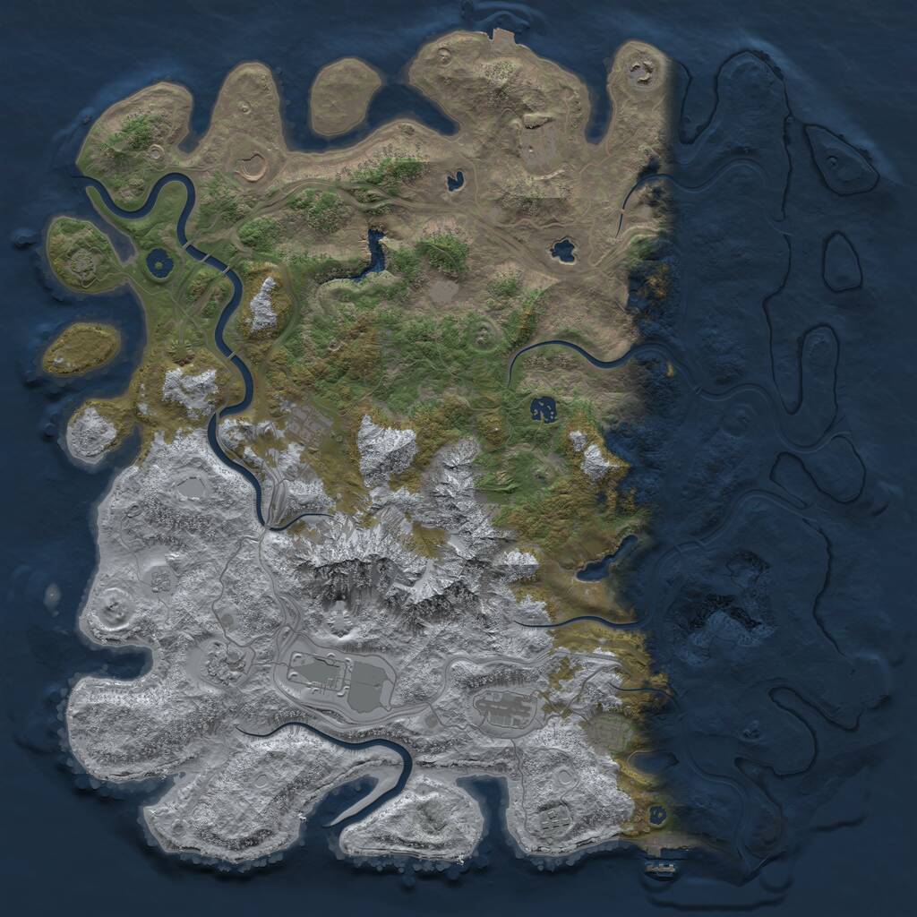 Rust Map: Procedural Map, Size: 5000, Seed: 241562787, 16 Monuments