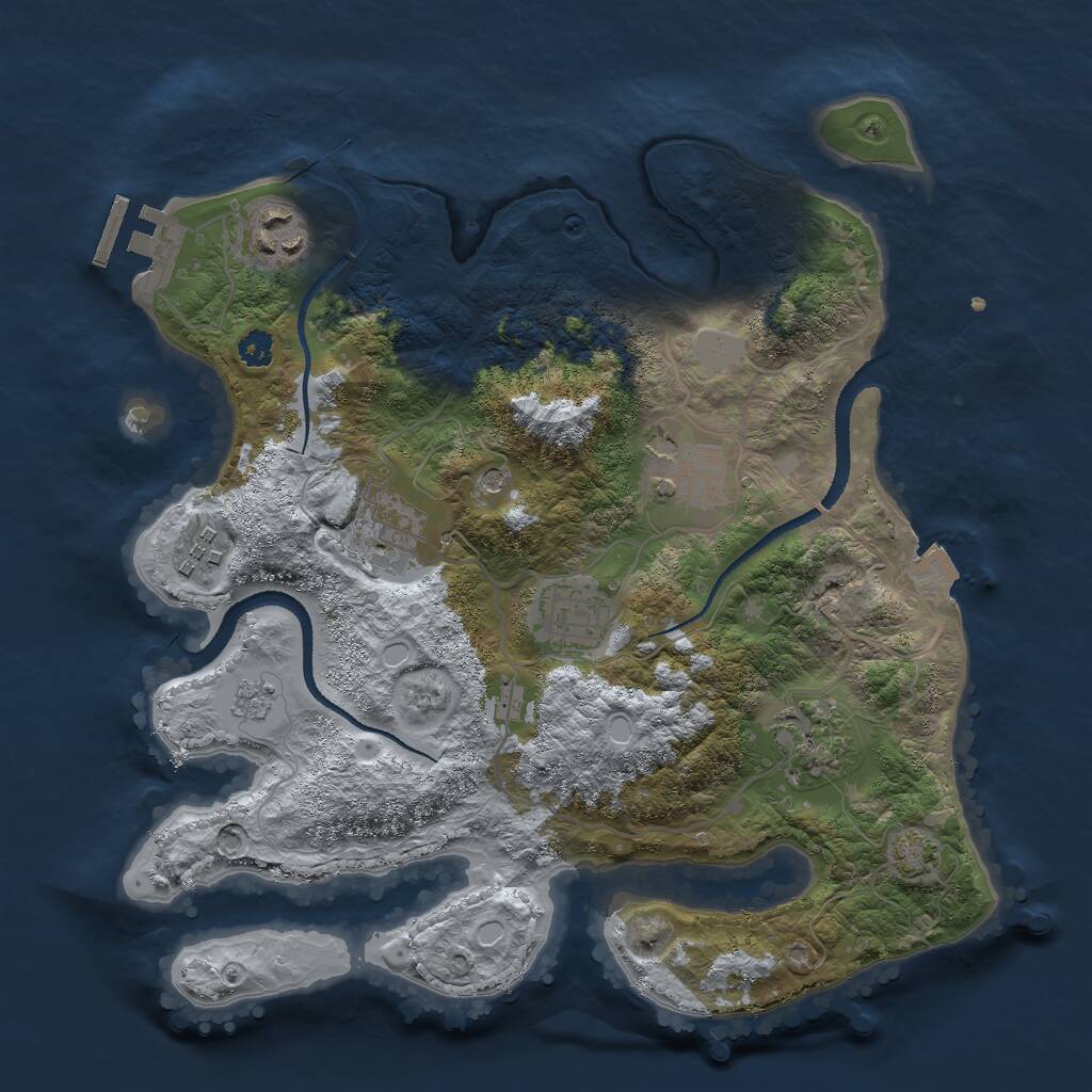 Rust Map: Procedural Map, Size: 3000, Seed: 833490354, 11 Monuments