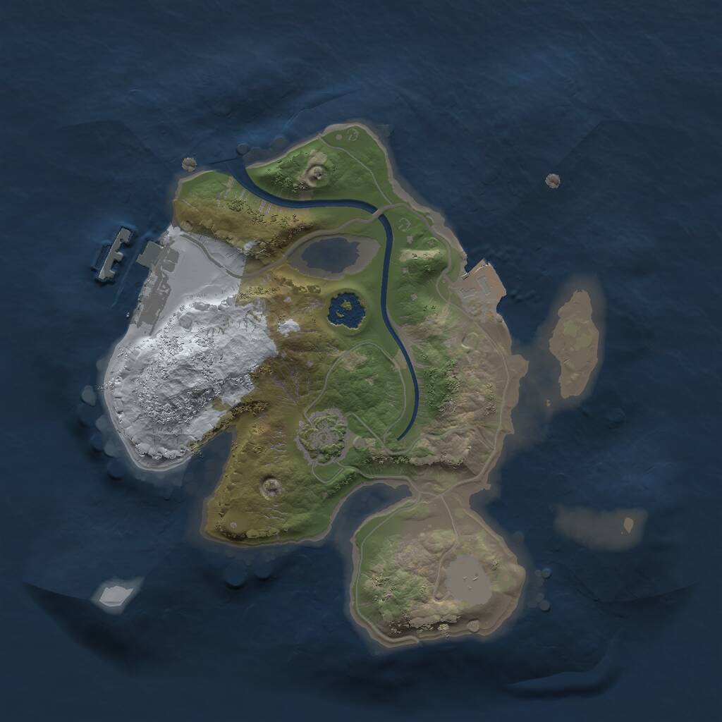 Rust Map: Procedural Map, Size: 2000, Seed: 410279432, 3 Monuments