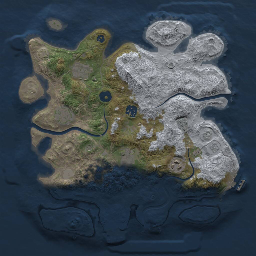 Rust Map: Procedural Map, Size: 3250, Seed: 871671191, 12 Monuments