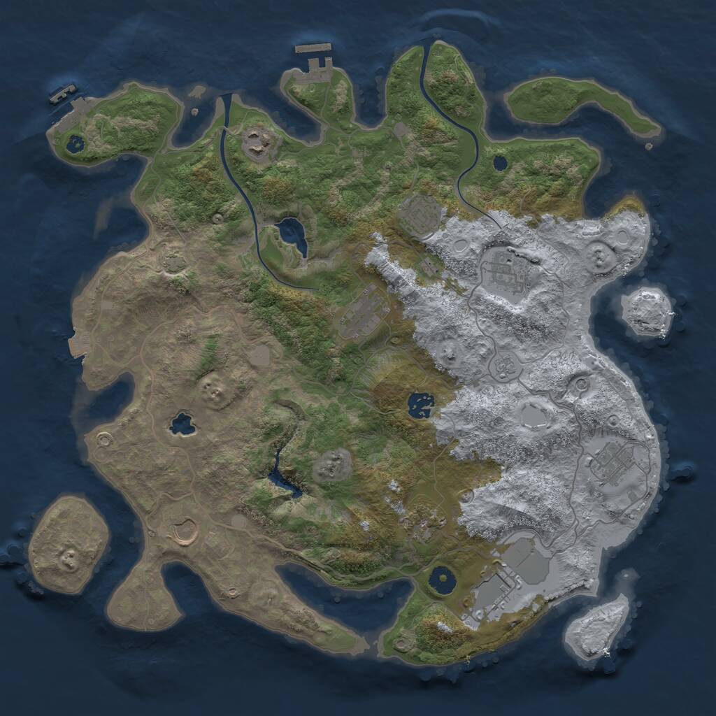 Rust Map: Procedural Map, Size: 4000, Seed: 226623259, 15 Monuments