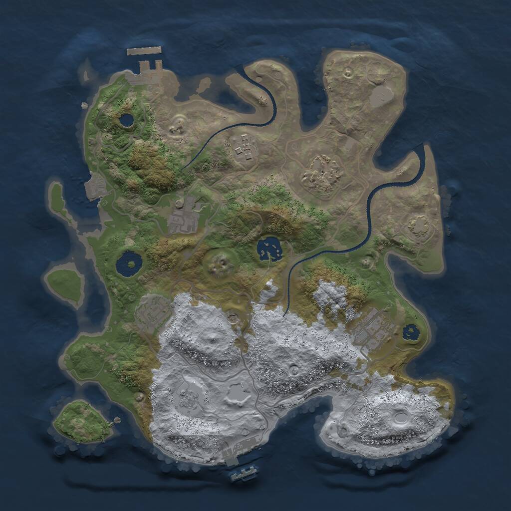 Rust Map: Procedural Map, Size: 3000, Seed: 511869, 12 Monuments