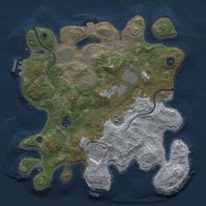 Thumbnail Rust Map: Procedural Map, Size: 3500, Seed: 881148875, 12 Monuments
