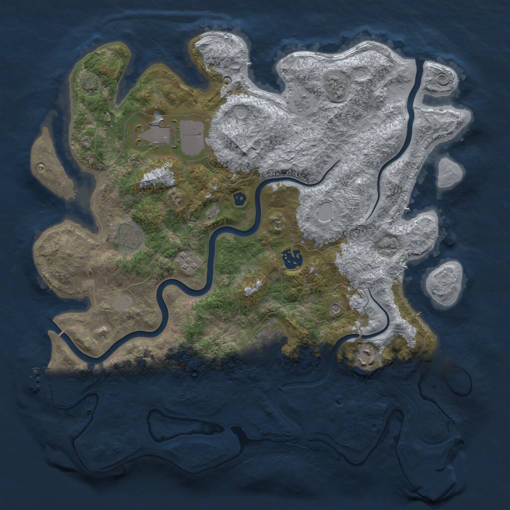 Rust Map: Procedural Map, Size: 3800, Seed: 1478183294, 12 Monuments