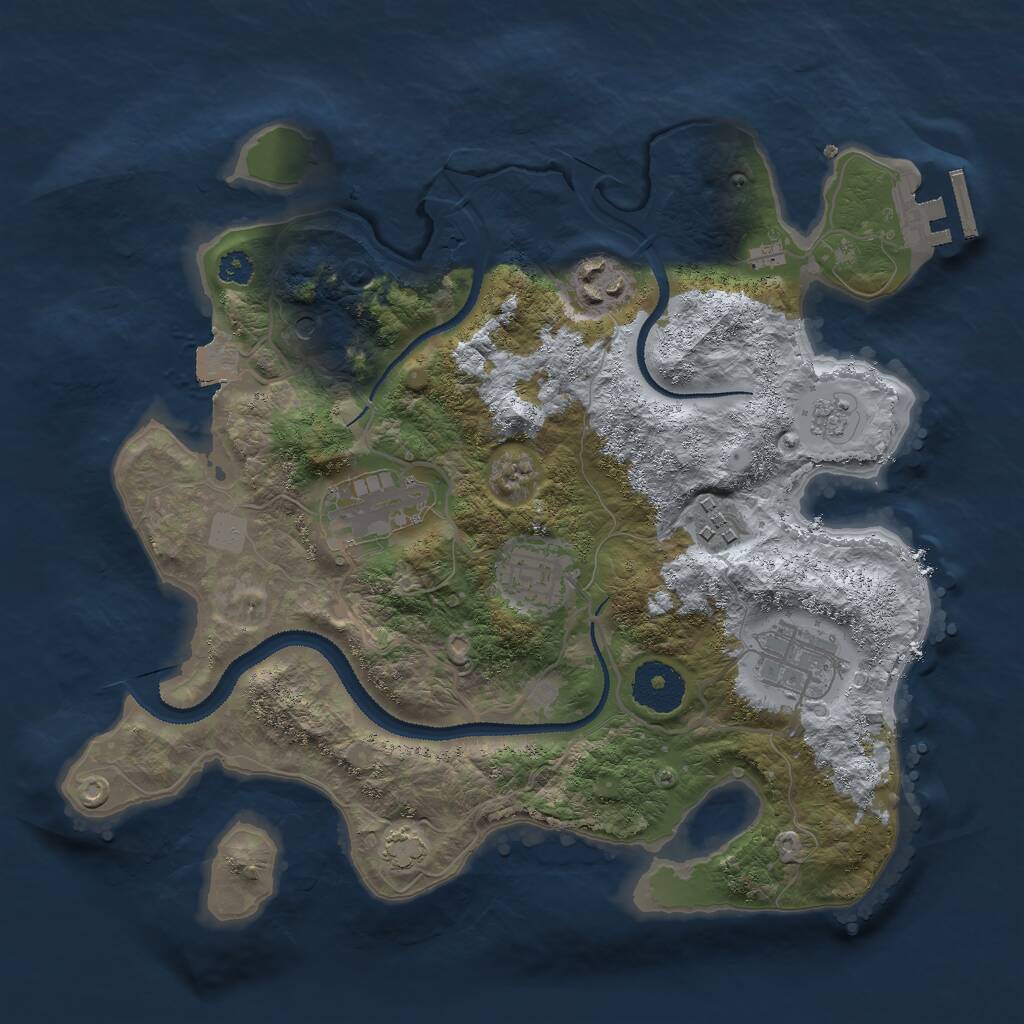 Rust Map: Procedural Map, Size: 3000, Seed: 1976460538, 10 Monuments