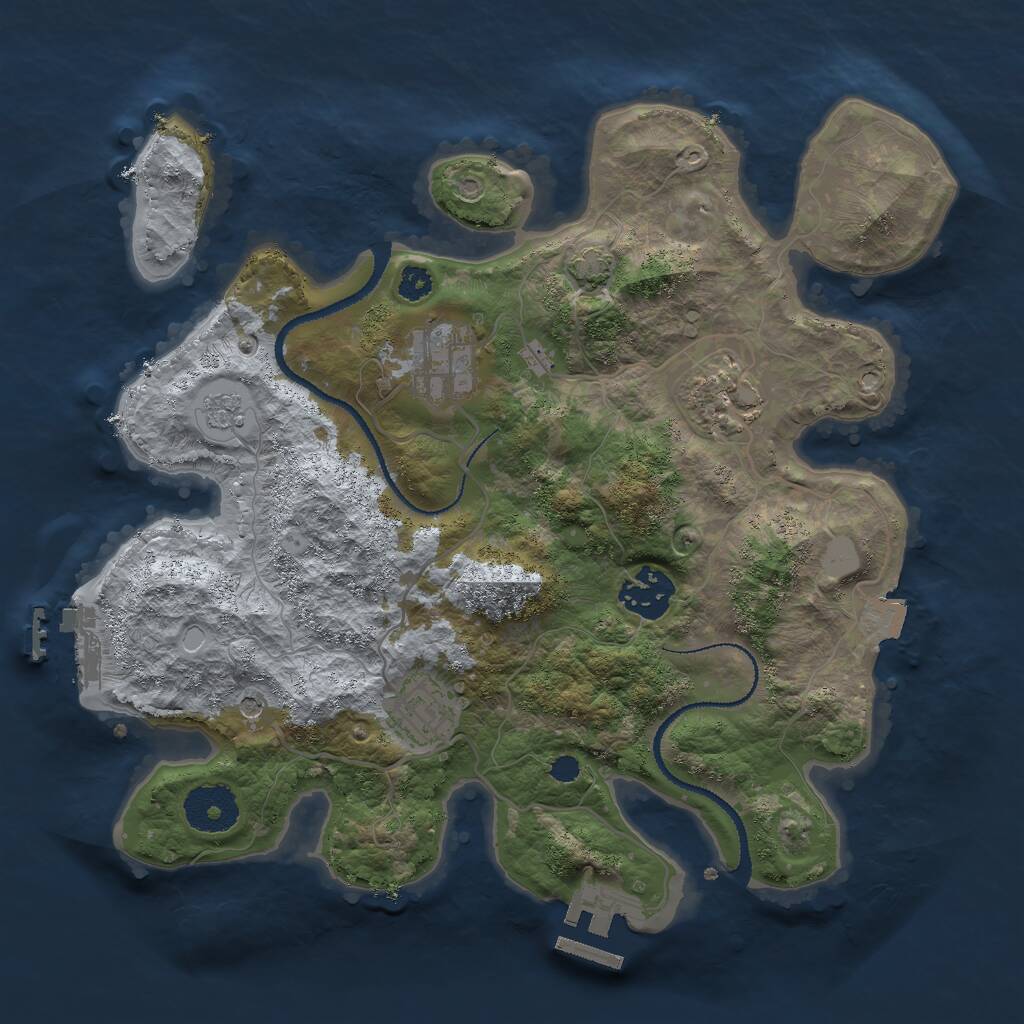 Rust Map: Procedural Map, Size: 3000, Seed: 58426554, 10 Monuments