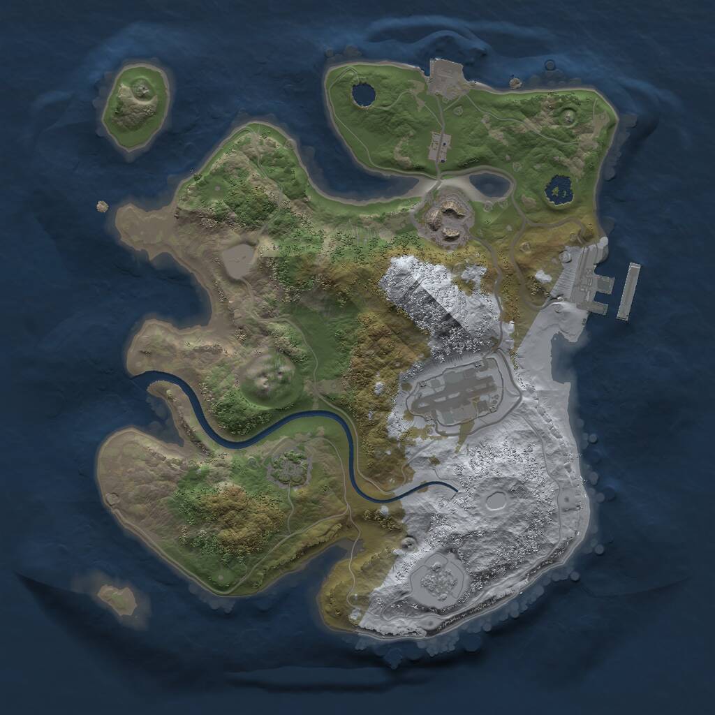 Rust Map: Procedural Map, Size: 2500, Seed: 1998682988, 6 Monuments