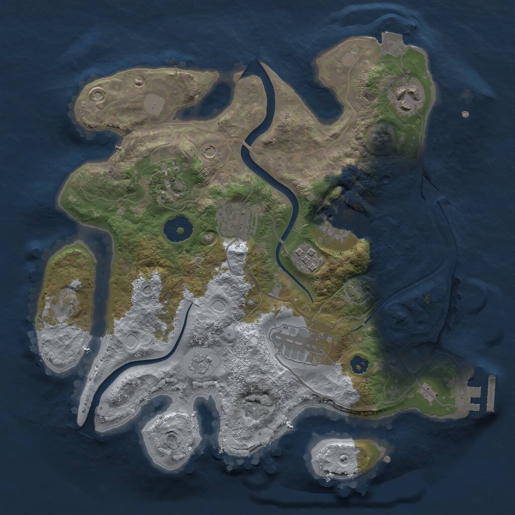 Rust Map: Procedural Map, Size: 2850, Seed: 962386735, 11 Monuments