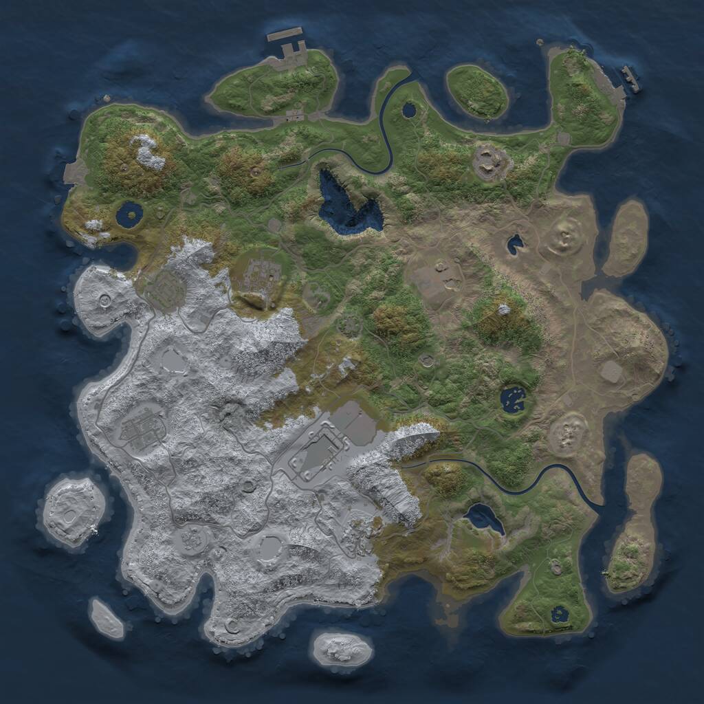 Rust Map: Procedural Map, Size: 4000, Seed: 399457560, 14 Monuments