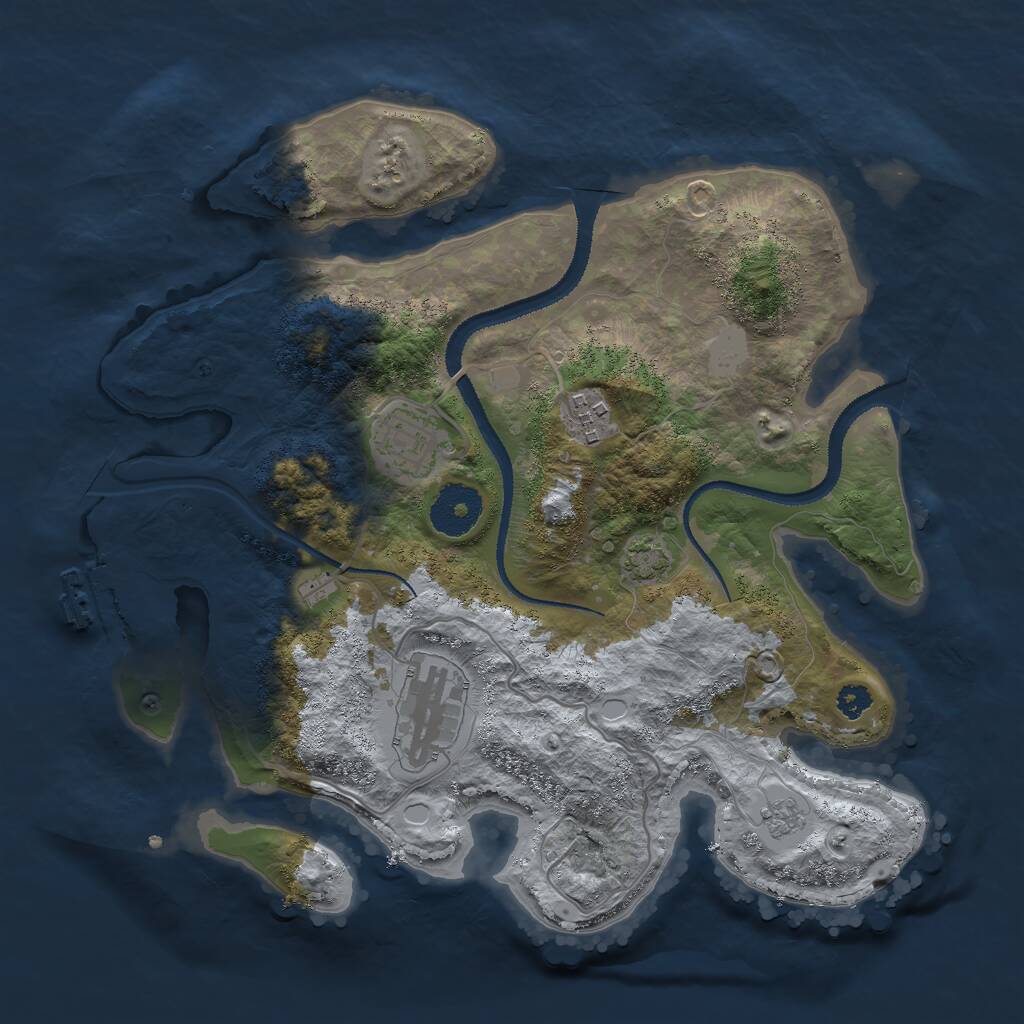Rust Map: Procedural Map, Size: 3000, Seed: 11992288, 7 Monuments
