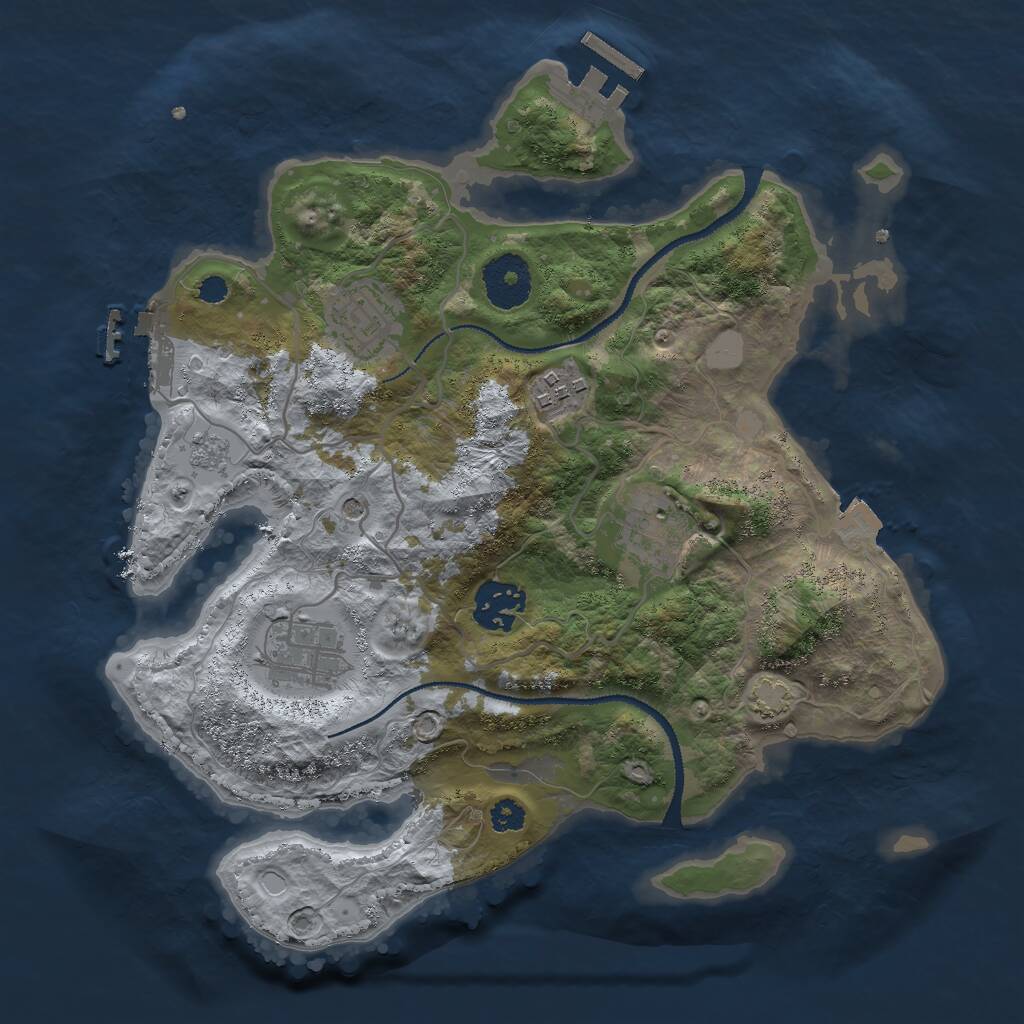 Rust Map: Procedural Map, Size: 3000, Seed: 1397, 11 Monuments