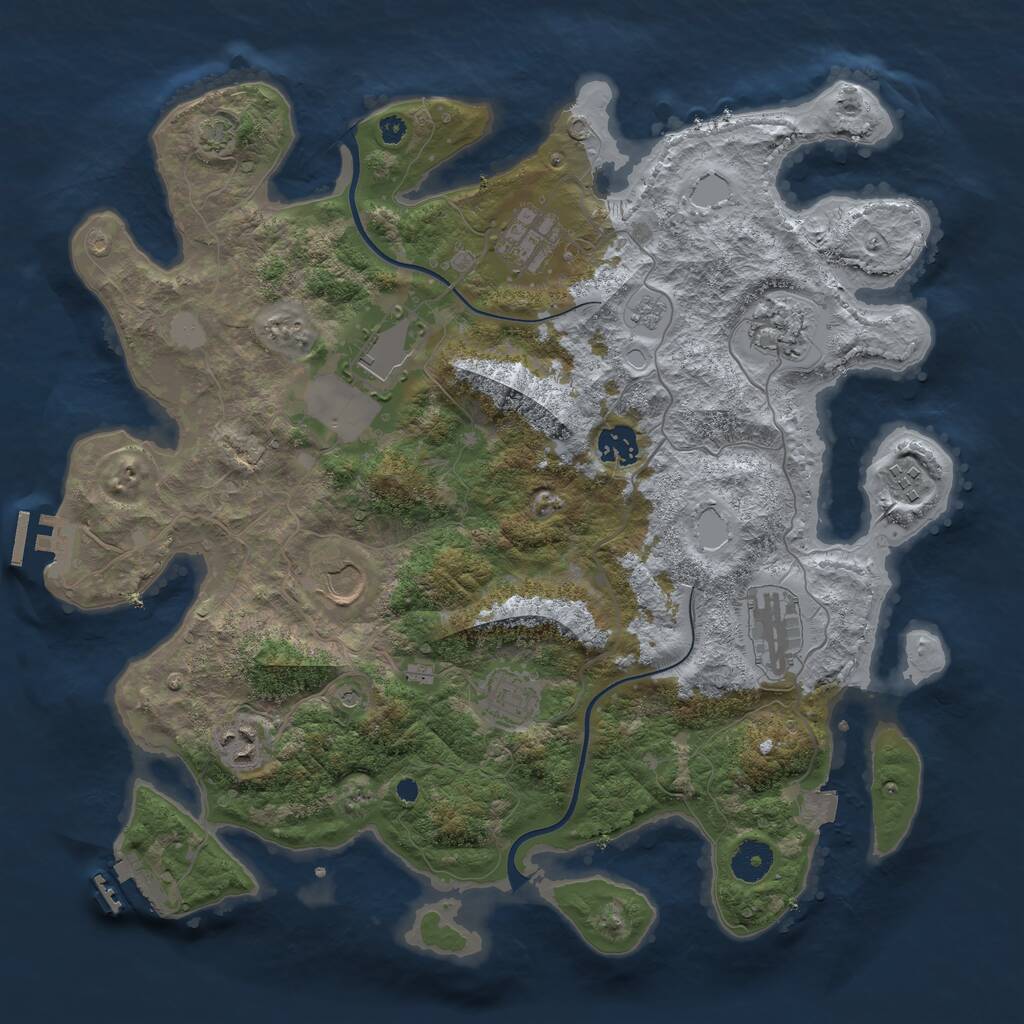 Rust Map: Procedural Map, Size: 3750, Seed: 752721947, 15 Monuments